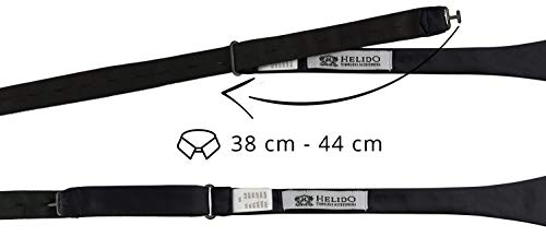 Helido Pajarita de 100% seda para atarse para Hombre + caja de regalo (Negro)