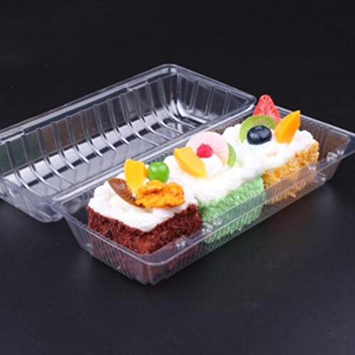 Hemoton Caja de Pan de Plástico con Tapas, 50 Piezas Cupcake Boxes Cupcake Holder Bandeja de Muffin, Recipiente para Transportar O Conservar Alimentospara para Boda, Fiesta - 20X7.5X7cm