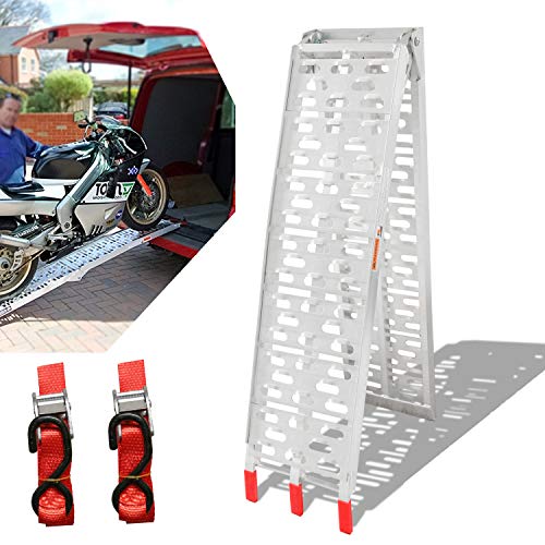 Hengda Rampa de Carga 340 kg rampa de Aluminio Plegable rampa de Motocicleta rampa de Carga Antideslizante para Motocicleta o ciclomotor