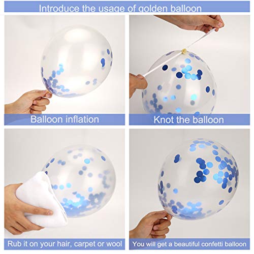 Herefun Kit de Guirnalda de Globos, Kit de Arcos de Globos con Cinta, Herramienta de Atado, Bombas de Globo para Fiesta de Cumpleaños Aniversario Decoración (Azul)