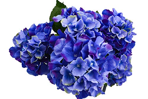 Herran Flores Artificiales De Seda Flores Violetas Falsas Realistas para Mesa Al Aire Libre Decoración De Jardín Hortensia Grande Arreglo De Ramo De Boda De Plástico