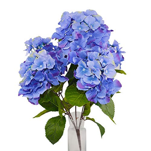 Herran Flores Artificiales De Seda Flores Violetas Falsas Realistas para Mesa Al Aire Libre Decoración De Jardín Hortensia Grande Arreglo De Ramo De Boda De Plástico