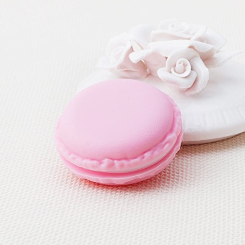 Hfior Mini organizador de joyerías, con forma de pastel de macarón, estuche de almacenamiento para anillos, pendientes, collares, regalo para niñas, madres y mujeres, color rosa