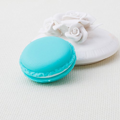 Hfior Mini organizador de joyerías, con forma de pastel de macarón, estuche de almacenamiento para anillos, pendientes, collares, regalo para niñas, madres y mujeres, color rosa