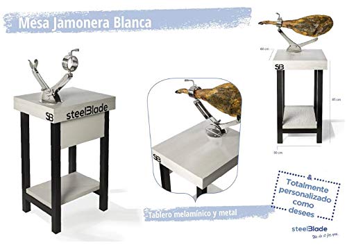 Hidalgo Mesa Jamonera Steelblade de Madera Color Blanca