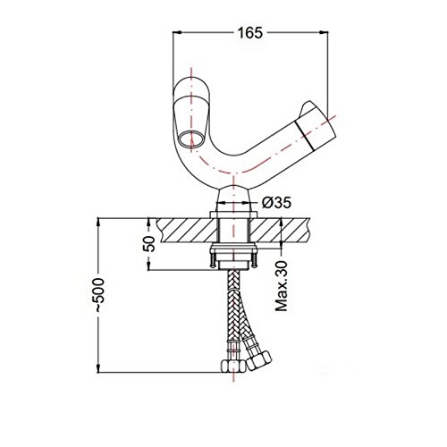 Hiendure®Grifo de labavo, Grifo de fregadero y baño, Grifo mezclador, con diseño moderno,Hecho de latón y acabado cromado