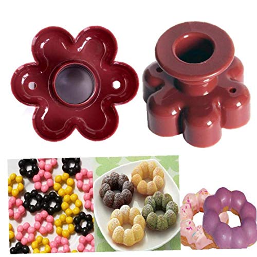 HIGHKAS Cortador de rosquillas de plástico con Forma de Flor, dispensador de Pasteles, Molde, Herramienta de Postre de Cocina (Estilo Aleatorio)