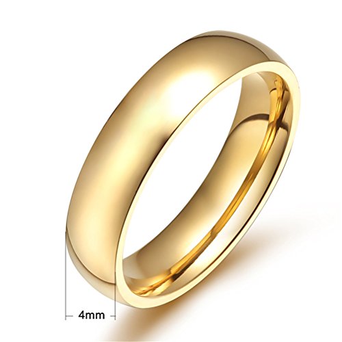 HIJONES Joyería Mujeres Acero Inoxidable 18K Oro Anillo Plateado Talla 17