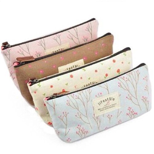 HmgSea Pastorable Canvas Pen Bag Pencil Case, Brand New, Different Colors,Set Of 4