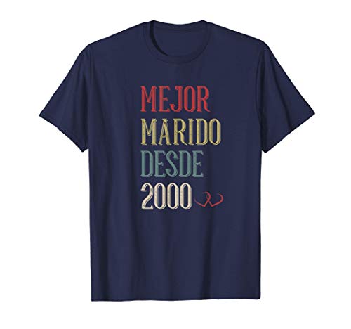 Hombre Mejor Marido 2000 Veinte Aniversario de Bodas 20 Años Hombre Camiseta