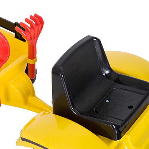 HOMCOM Tractor Pedal con Remolque para Niños 3-6 Años Juguete de Montar Coche de Pedales Carga 35kg 123x42x51cm Acero y Plástico