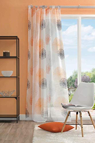 Home Fashion Cortinas con trabilla, Tela, Naranja