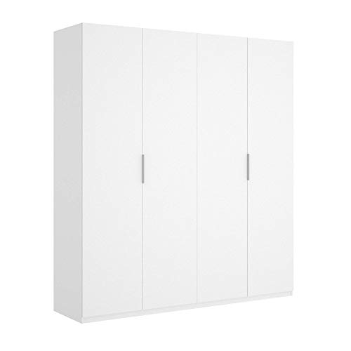 HOMEKIT Armario 4 Puertas batientes, Blanco BRILO, 180x204x52 cm