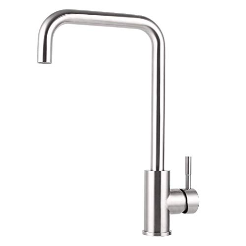 HOMFA Grifo de Cocina 360°Giratorio Grifo para Fregadero Agua Fría y Caliente de Acero Inoxidable Adaptadors G3 / 8 37 x 22 x 5cm