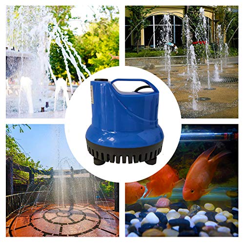 Homvik Bomba de Agua Sumergible 1800L/H 25W con 3 Boquillas Bomba de Agua para Fuente Acuario Estanque Pecera Ultra Silencioso Circulación de Agua Dulce y Marino 2m de Altura - Azul