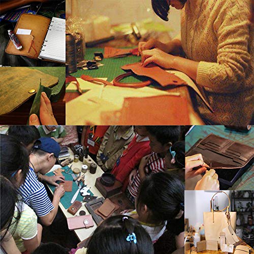HOSTK 33pc DIY Kit de Herramientas de Mano de Cuero Craft Set para Costura Costura Estampado Talla Sillín de Cuero Obra de Arte Accesorios Awl Thimble