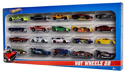 Hot Wheels Pack de 20 vehiculos, coches de juguete (modelos surtidos) (Mattel H7045)