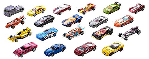 Hot Wheels Pack de 20 vehiculos, coches de juguete (modelos surtidos) (Mattel H7045)