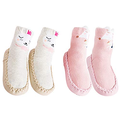 Hoylson Calcetines para Bebés Niña Niño Anti Deslizante Zapatillas Primera Infancia (XS: 0-10 mes, style-4)