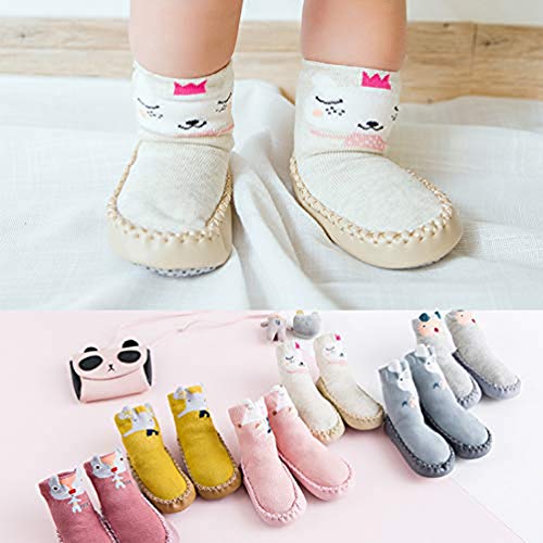 Hoylson Calcetines para Bebés Niña Niño Anti Deslizante Zapatillas Primera Infancia (XS: 0-10 mes, style-4)