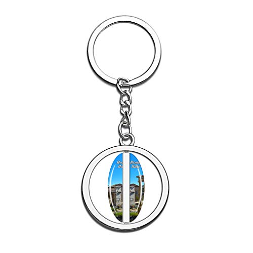 Hqiyaols Keychain Italia Foro Romano Roma Cristal Girar Acero Inoxidable Llavero Viajes Ciudad Recuerdo Llavero