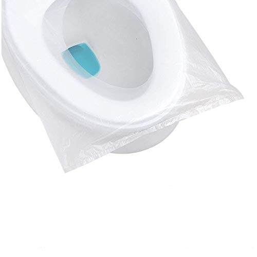 HUAESIN 60PCS Fundas WC Desechables Protector Vater Impermeable Papel Cubre Inodoro Funda Asiento Paquete Individual para Baños Públicos Water Viajes Camping Membrana Niños Adultos 47.5 X 40cm