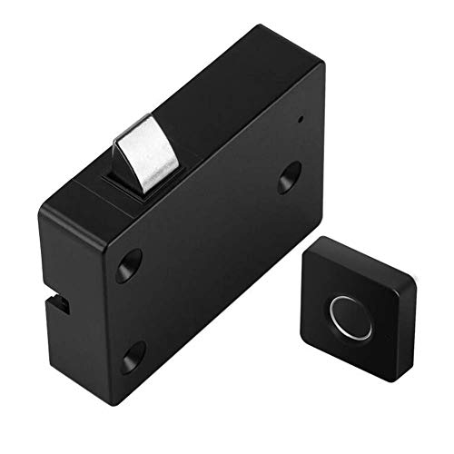 Huellas Cerradura Electrónico Armario Cierres Digital sin Llave Caja Muebles Cajón Antirrobo Caja de Seguridad Inteligente Huellas Cerradura, Para Hogar, Oficina Uso - Negro, 1set