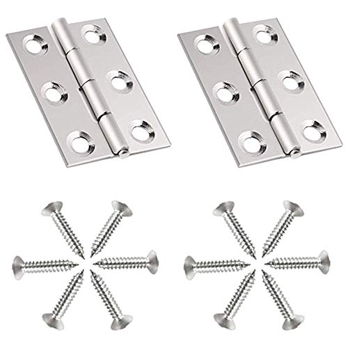 Huture 20 Bisagras con 120 Tornillos Bisagra de Puerta Abatible Acero Inoxidable Bisagras Plegables para Puertas Batientes para Armario Caja de Madera Conector Accesorios de Bricolaje, 44 mm x 32 mm