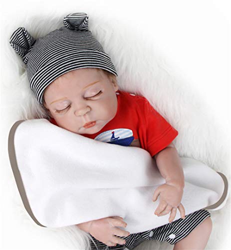 HXUEE 20 Pulgadas 50 cm Hecho a Mano Cuerpo Completo de Silicona Bebes Reborn Baby Dolls Niños Niños pequeños Muñeca Reborn Bebé Niño recién Nacidos durmientes Juguetes magnéticos