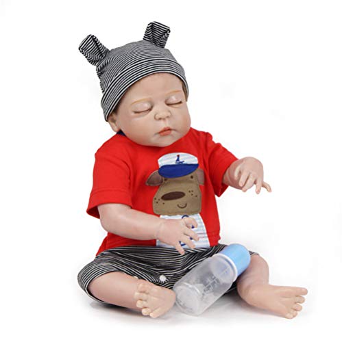 HXUEE 20 Pulgadas 50 cm Hecho a Mano Cuerpo Completo de Silicona Bebes Reborn Baby Dolls Niños Niños pequeños Muñeca Reborn Bebé Niño recién Nacidos durmientes Juguetes magnéticos