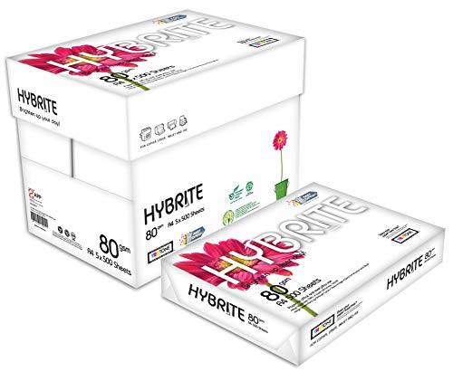 HYBRITE Papel Multiusos A4 Para Impresora Pack 2500 Folios 80gr