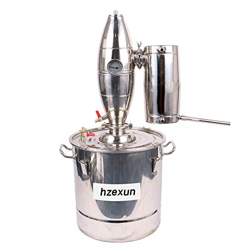 hzexun Destilador Casero Moonshine Still Kit De Alcohol De Agua De Acero Inoxidable Caldera De Vinificación, 20-70L, Astilla (30 Litre)