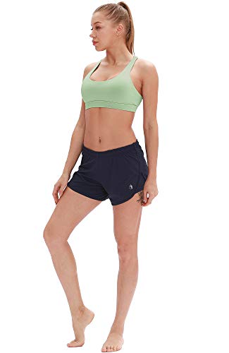 icyzone Sujetador Deportivo Yoga Diseño de Tirantes Cruzados en la Espalda Ejercicio Fitness Ropa Interior para Mujer (M, Pastel Verde)