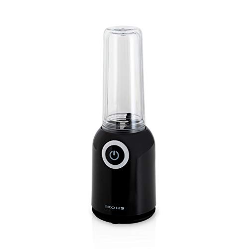 IKOHS Batidora de Vaso OSIT - Batidora de Vaso Individual para Smoothies y Batidos, 250 W, 400 ml, Portátil, Cuchillas de Acero Inoxidable, 230W, Libre de BPA, Diseño Exclusivo (Negro)