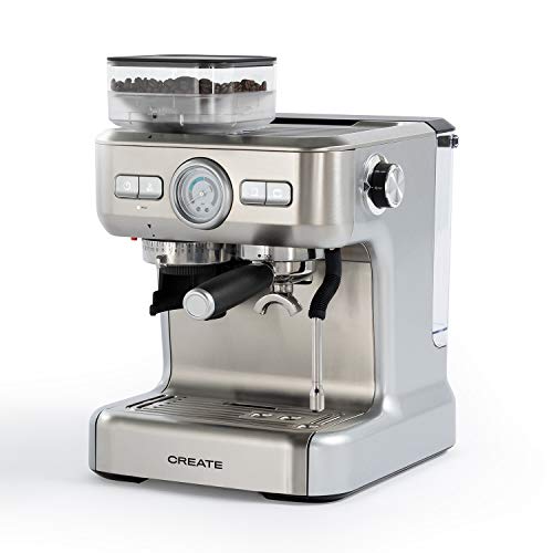 IKOHS THERA Advance - Cafetera Express Automática, Cafetera para Espresso y Cappuccino, 20 Bares, 1620W, Molinillo de Café Cónico, Vaporizador Orientable, Doble Control de Temperatura, 2,7L, Gris