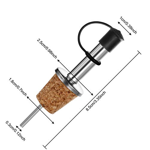 Incutex 5x boquillas aceite en acero inoxidable con tapón anti goteo