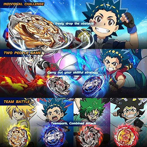 infinitoo Beyblade Burst Juego de 4 giroscopios de Combate 4D Fusion Modelo Lanzador de aceleración Gyro Juguete de Regalo para niños