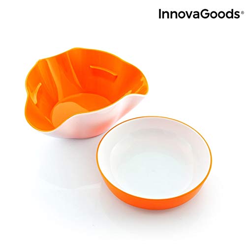 InnovaGoods IG813819 Bols para Aperitivos 2 en 1 (2 Piezas), Blanco/Naranja