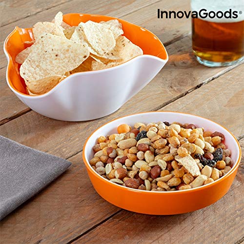 InnovaGoods IG813819 Bols para Aperitivos 2 en 1 (2 Piezas), Blanco/Naranja