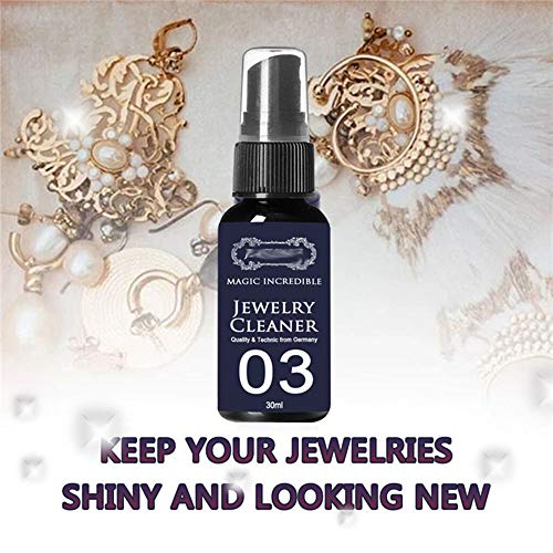 Instant Shine Jewelry Cleaner, Jewelry Gold Watch Diamond Ring Cleaning Spray, Ultrasonic Tarnish Remover Jewellery Cleaner Fluid, No Tóxico Inofensivo (30ML)