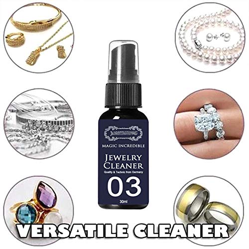 Instant Shine Jewelry Cleaner, Jewelry Gold Watch Diamond Ring Cleaning Spray, Ultrasonic Tarnish Remover Jewellery Cleaner Fluid, No Tóxico Inofensivo (30ML)