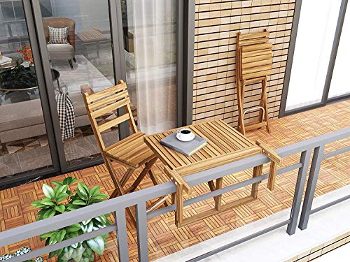 Interbuild Camp 20 - Baldosas de madera de acacia para balconas y terrazas -30 x 30 cm - 0,9 m2 por PACK - 10 en total