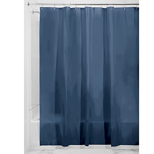 InterDesign 3.0 Liner Forro para Cortina de Ducha, Cortinas de baño antimoho de 183,0 cm x 183,0 cm Fabricadas con PEVA y con 12 Ojales, Azul Marino