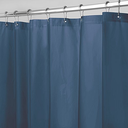 InterDesign 3.0 Liner Forro para Cortina de Ducha, Cortinas de baño antimoho de 183,0 cm x 183,0 cm Fabricadas con PEVA y con 12 Ojales, Azul Marino