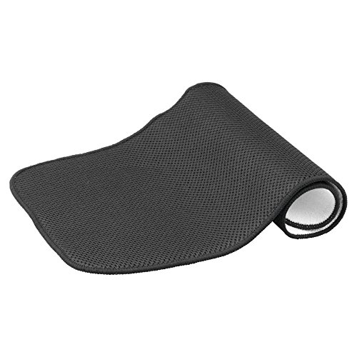 InterDesign iDry Tapete de Cocina, Alfombrilla escurreplatos pequeña y Fina Fabricada en poliéster para un Secado de Platos rápido, Negro/Blanco