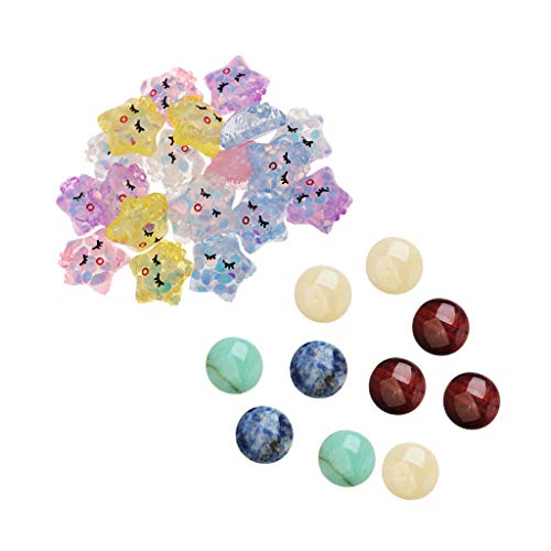 IPOTCH 10x Media Ronda de Piedras Preciosas con Estrella Flatback para Decoración de Ropa y Bolso