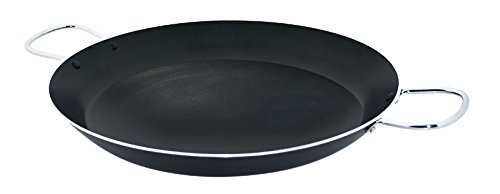 Jata Hogar Paellera de 8 Raciones con Fondo Difusor, Aluminio, Negro, 38 cm