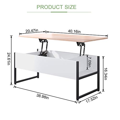 jeffordoutlet La Mesa se Puede Levantar con mesas de café, Salas de Estar, armarios, Madera y Metal Mobiliario Duradero, recepción, Comedor, Estudio (Roble)