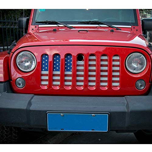 JK Front Grille Insert Mesh Net with Key Hood Lock Hole for 2007-2018 J-e-ep Wrangler JK JKU Sahara Rubicon Unlimited Sport 2 Door/4 Door