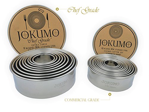 JOKUMO Cortadores Redondos 9 Piezas Extra Grande Calidad Chef/Juego Cortadores de Pastas Profesionales